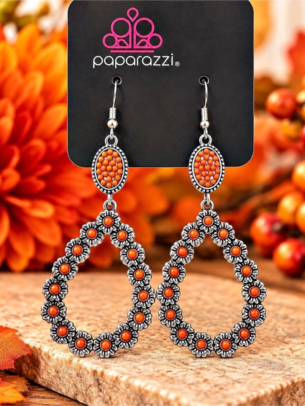 Paparazzi Delectably Daisy - Orange Drop Earrings